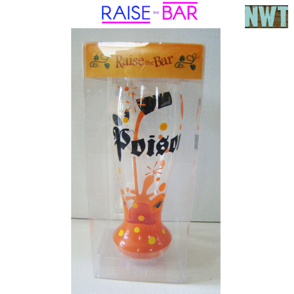 Raise The Bar Hand Painted Beer Glass Halloween
